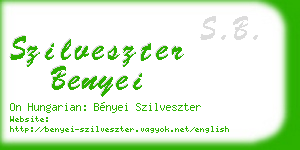 szilveszter benyei business card